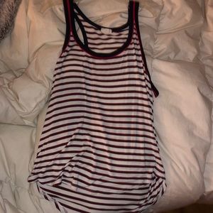 garage red white & blue striped tank top